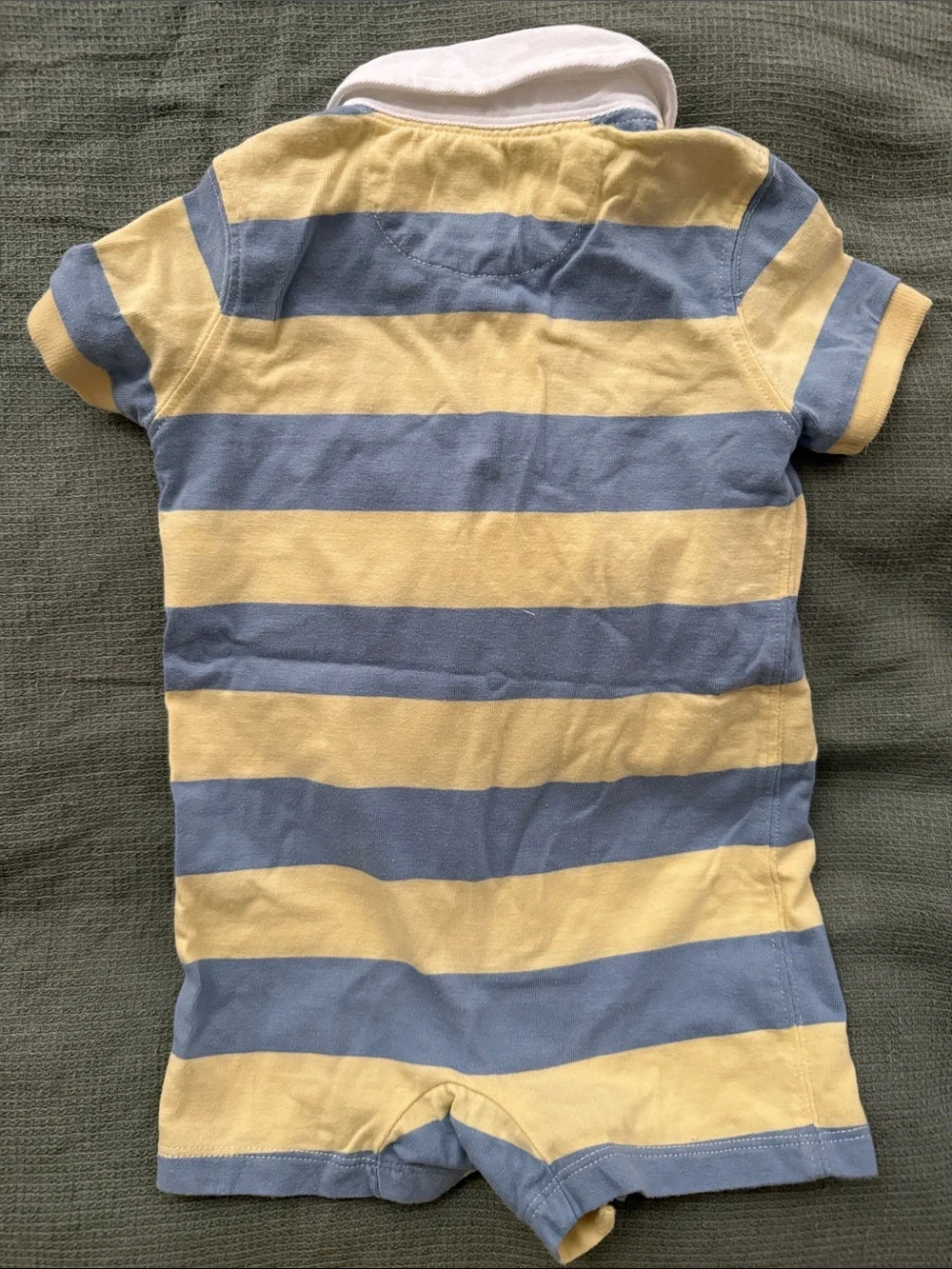 Ralph Lauren Blue & Yellow Striped Polo Romper